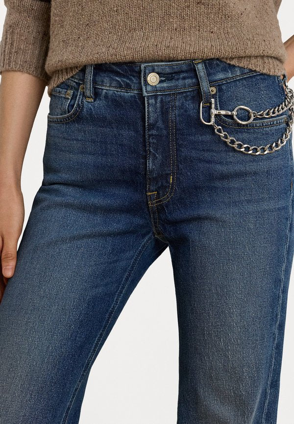 Lauren Ralph Lauren CHAIN-TRIM HIGH-RISE FLARE JEAN