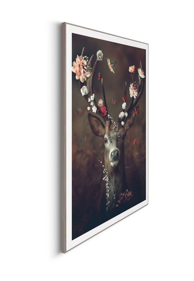Orange Wallz FLORAL DEER
