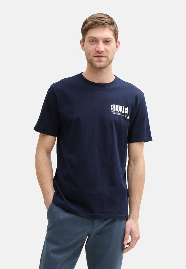 TOM TAILOR KURZARM - Print T-shirt - dunkelblau