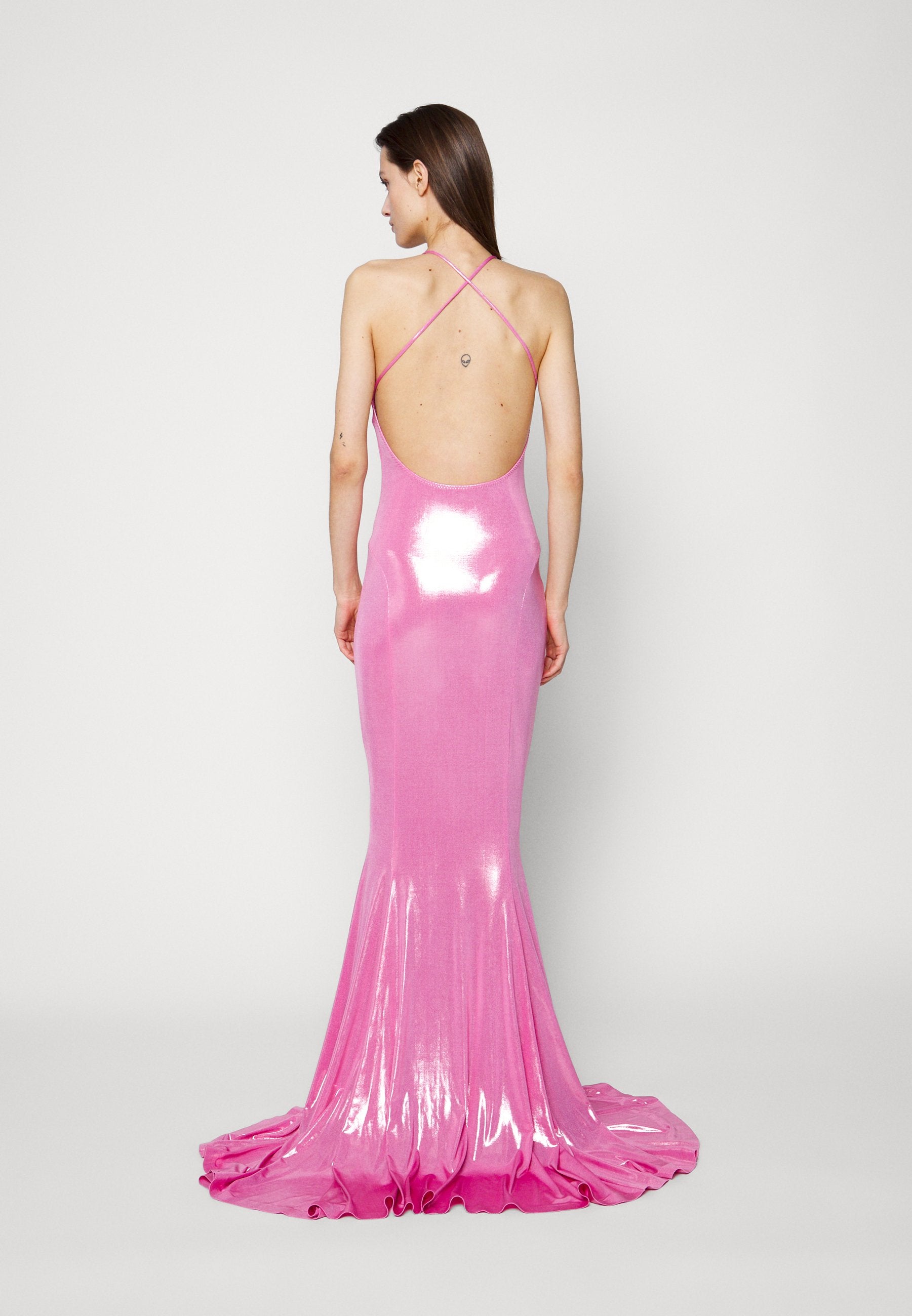 Norma Kamali LOW BACK SLIP MERMAID FISHTAIL GOWN