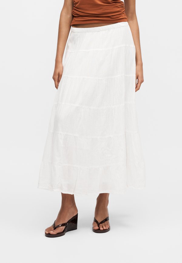 ONLY ONLKELLY LONG LAYER SKIRT - Maxi skirt - bright white