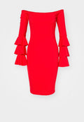 WAL G. OFF SHOULDER MIDI