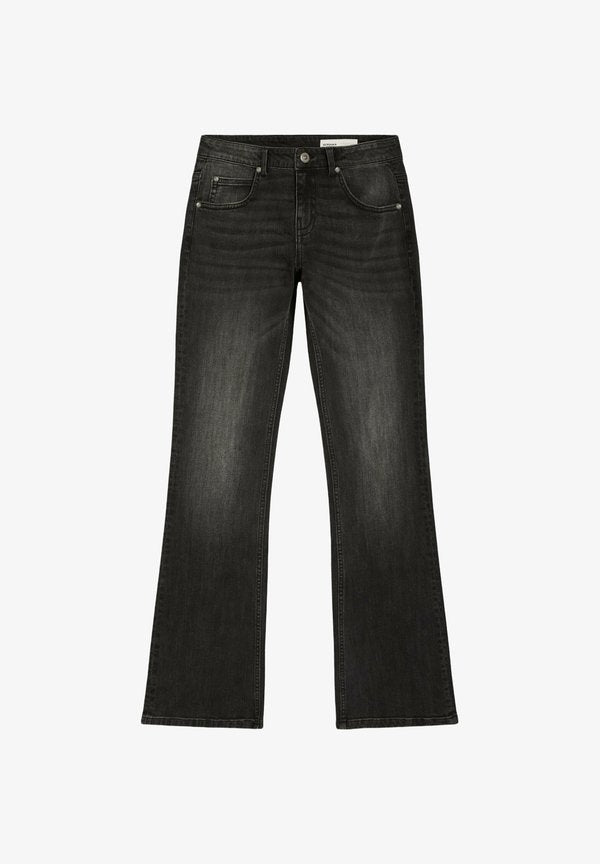 Bershka LOW-RISE SLIM FIT BOOT-CUT JEANS - JEANS - Bootcut jeans - black