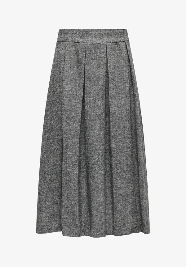 ONLY ONLBEKKA Midi - Pleated skirt - medium grey melange