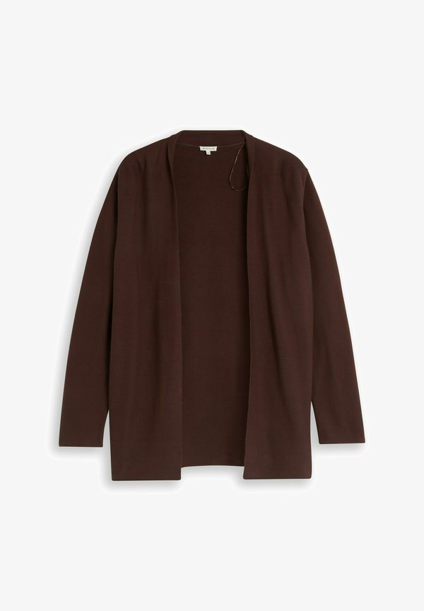 TOM TAILOR KNIT STRUCTURED OPEN CARDIGAN - Cardigan - java dark brown