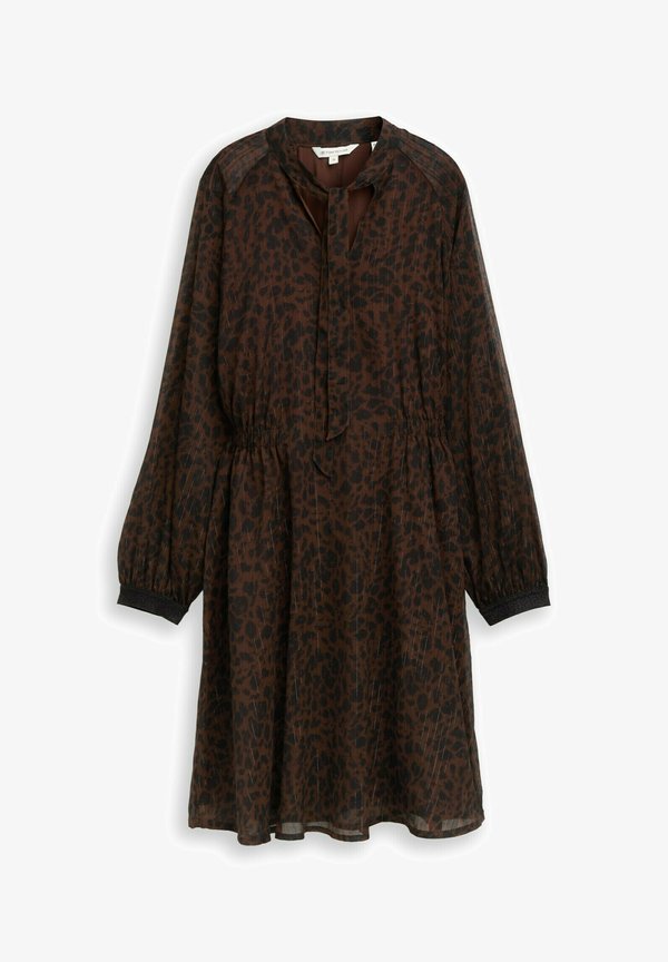 TOM TAILOR MIT LEO-PRINT - Day dress - brown/black small leo print