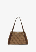 Guess KARNILLA GIRLFRIEND CARRYALL - Handbag - latte logo brown