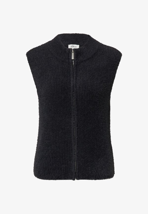 s.Oliver Waistcoat - schwarz