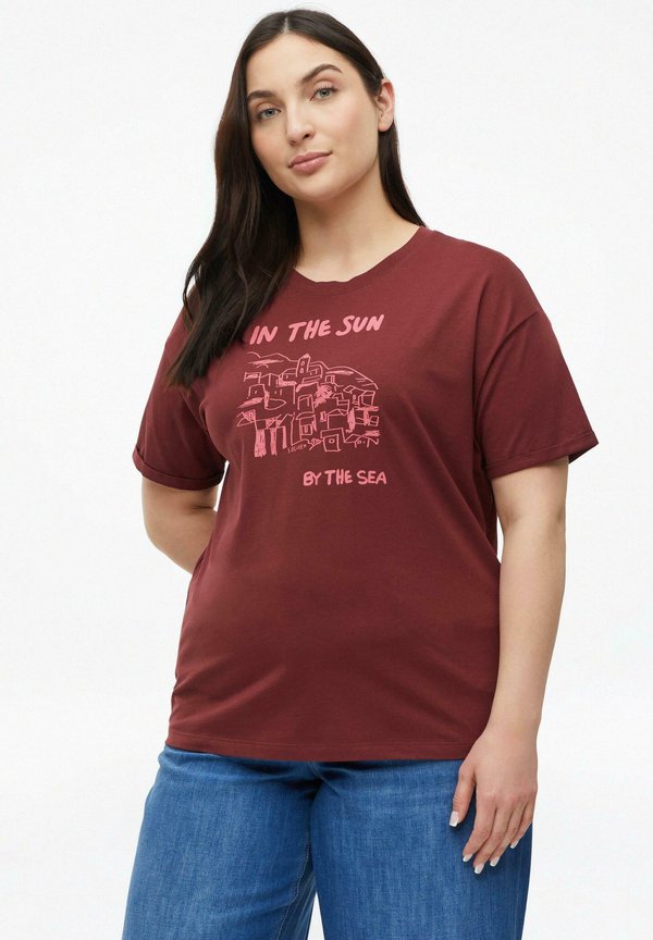 s.Oliver T-SHIRT - Print T-shirt - bordeaux