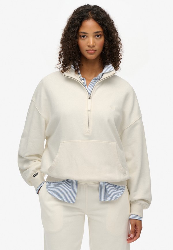 Superdry & Co STUDIOS HALF ZIP - Sweatshirt - off white
