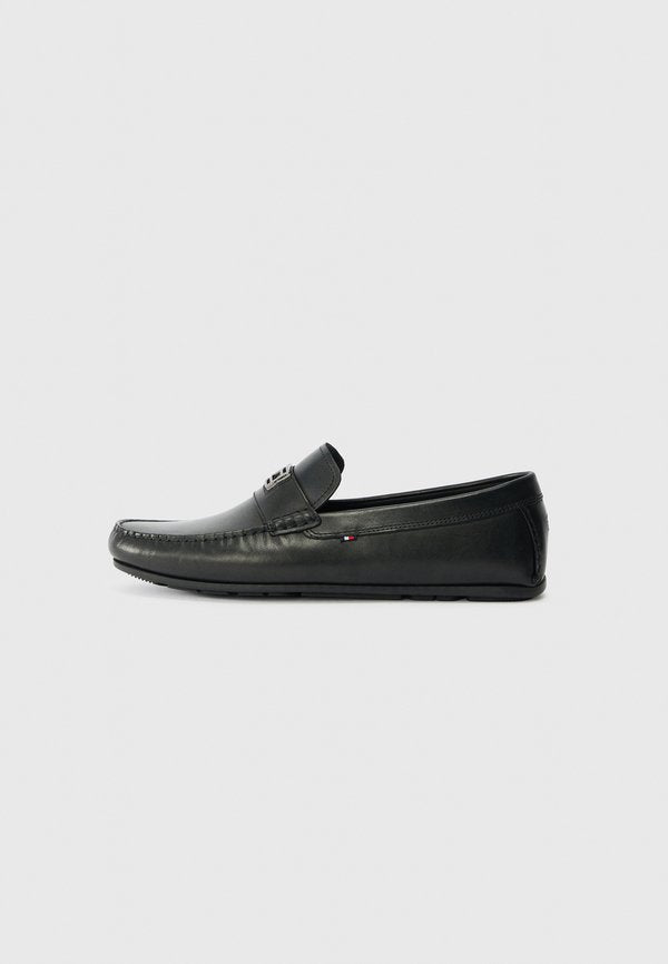 Tommy Hilfiger FLAG PLAQUE LEATHER DRIVER SHOES - Moccasins - black