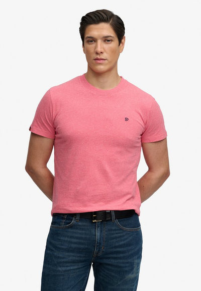 Superdry & Co SUPERDRY ESSENTIAL SD&CO LOGO EMBROIDERED T-SHIRT.. - Basic T-shirt - punch pink marl navy