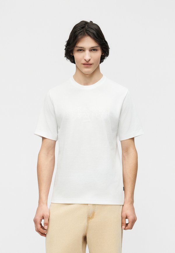 Jack & Jones JPRBLAETHAN SS BRANDING TEE - Print T-shirt - bright white