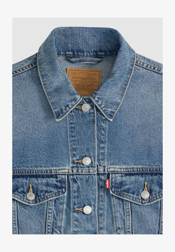 Levi's® 90S TRUCKER SNOW PIC TRUCKER - Denim jacket - business trucke - med indigo - worn in