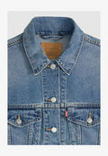 Levi's® 90S TRUCKER SNOW PIC TRUCKER - Denim jacket - business trucke - med indigo - worn in