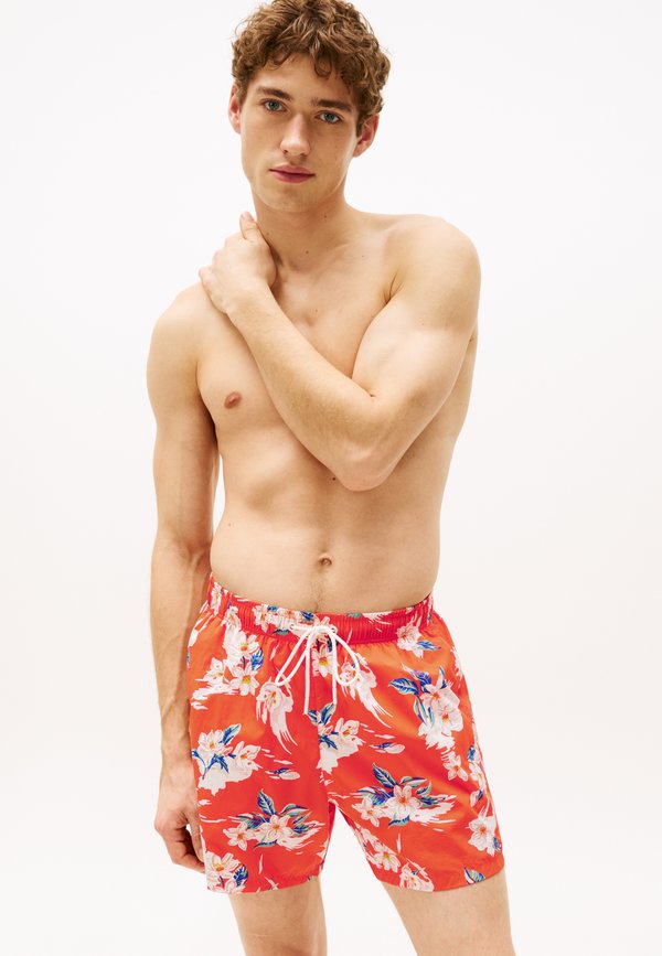 Tommy Hilfiger MEDIUM DRAWSTRING PRINT - Swimming shorts - brilliant orange