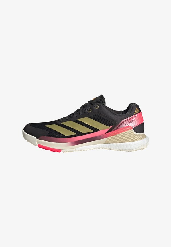 adidas Performance CRAZYQUICK BOOST PADEL - Padel shoes - core black   gold metallic   solar turbo
