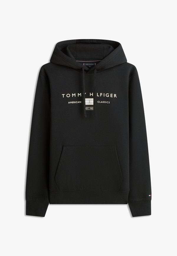 Tommy Hilfiger LOGO TERRY DRAWSTRING HOODY - Hoodie - black
