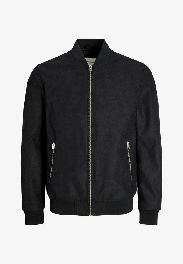 Jack & Jones Bomber Bomber - Faux leather jacket - Black