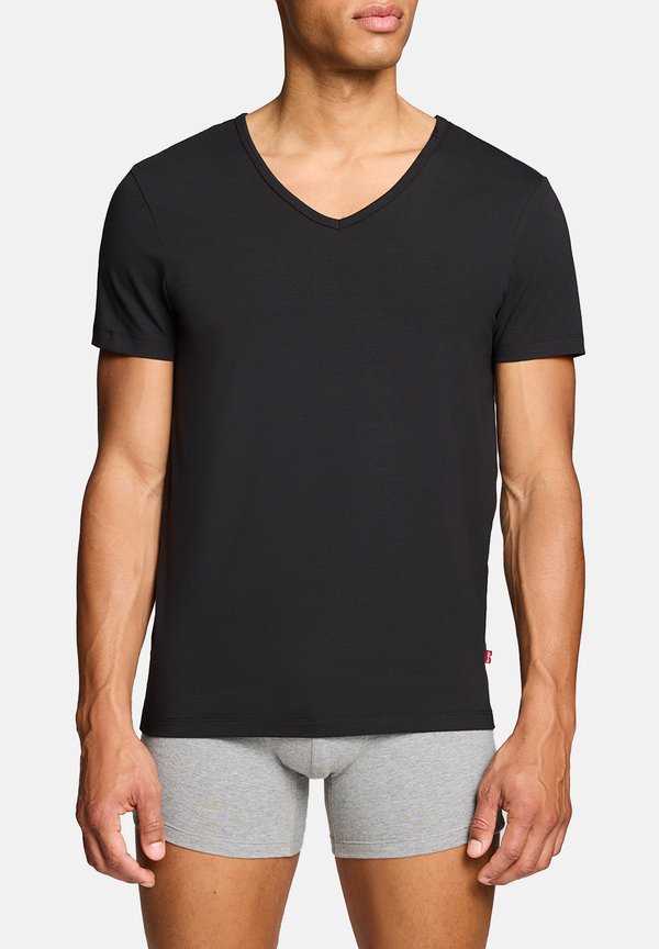 Levi's® LEVI’S HERREN T-SHIRT 6-ER PACK MEN HERREN UNTERHEMD V-AUSSCHNITT  - Undershirt - jet black