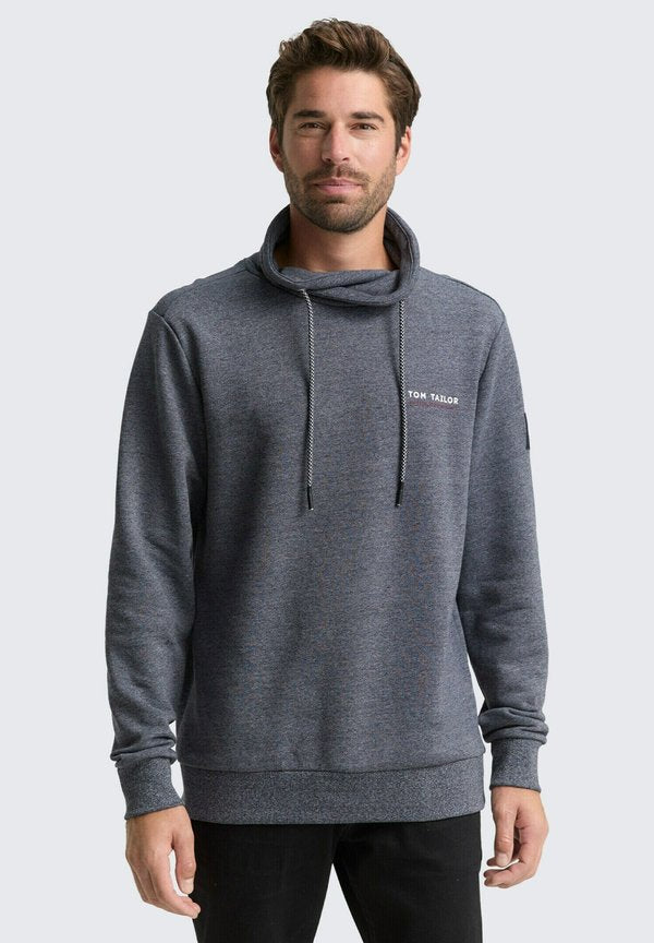 TOM TAILOR MIT LOGO-DETAILS - Sweatshirt - navy grindle structure