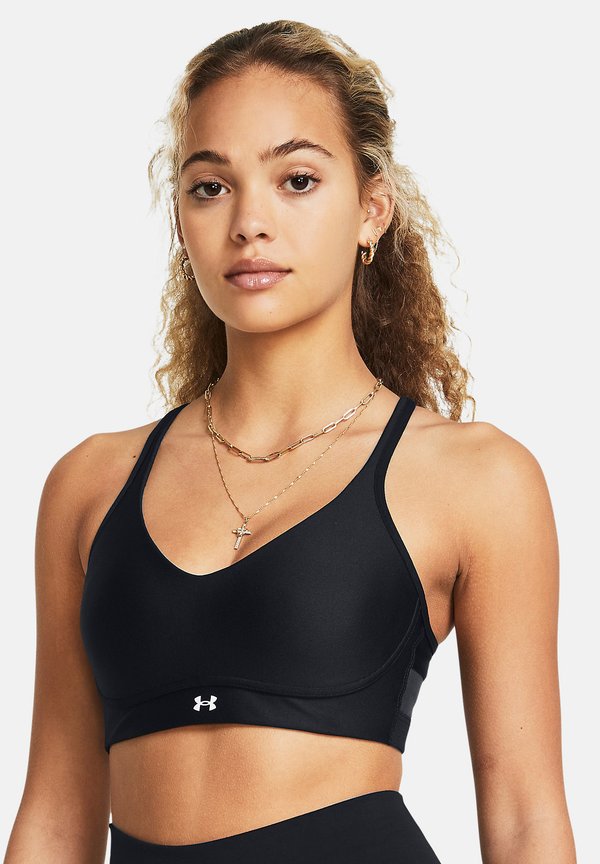 Under Armour LOW BRA - Light support sports bra - black white