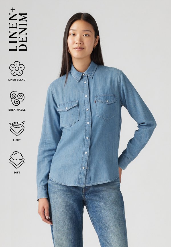 Levi's® ICONIC WESTERN - Button-down blouse - play break linen+ denim