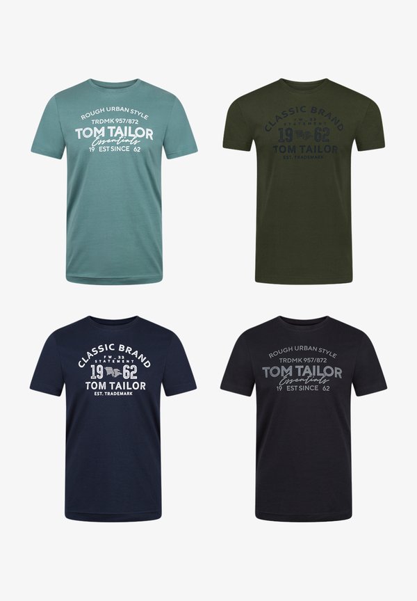 TOM TAILOR 4 PACK - Print T-shirt - woodland green
