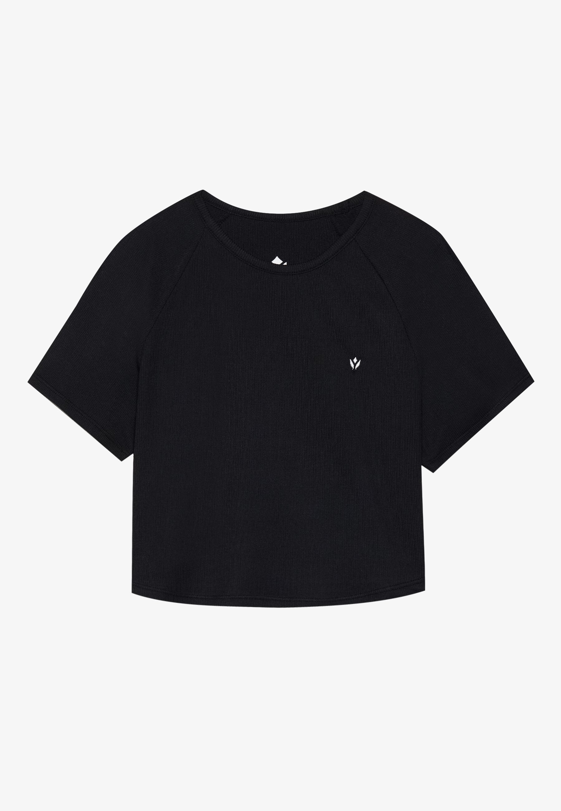 Even&Odd active ESSENTIAL CROPPED FINE RIB T SHIRT
