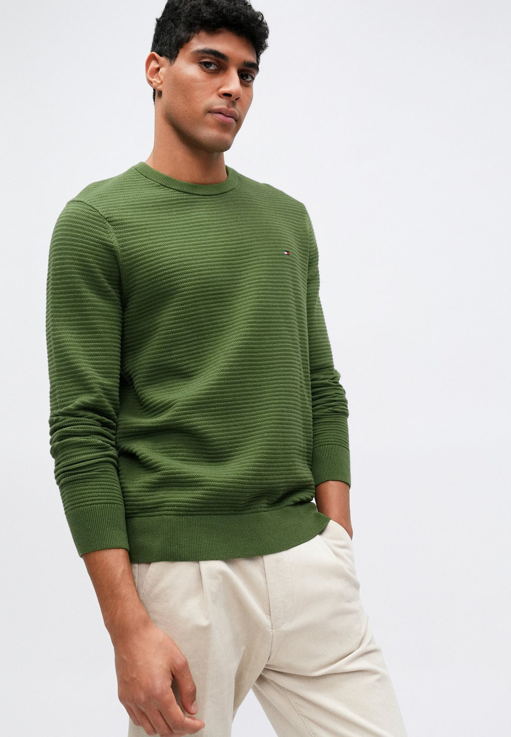 TEXTURED KNIT CREW NECK JUMPER Media 5