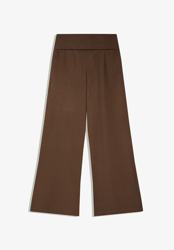 Bershka Trousers - dark brown