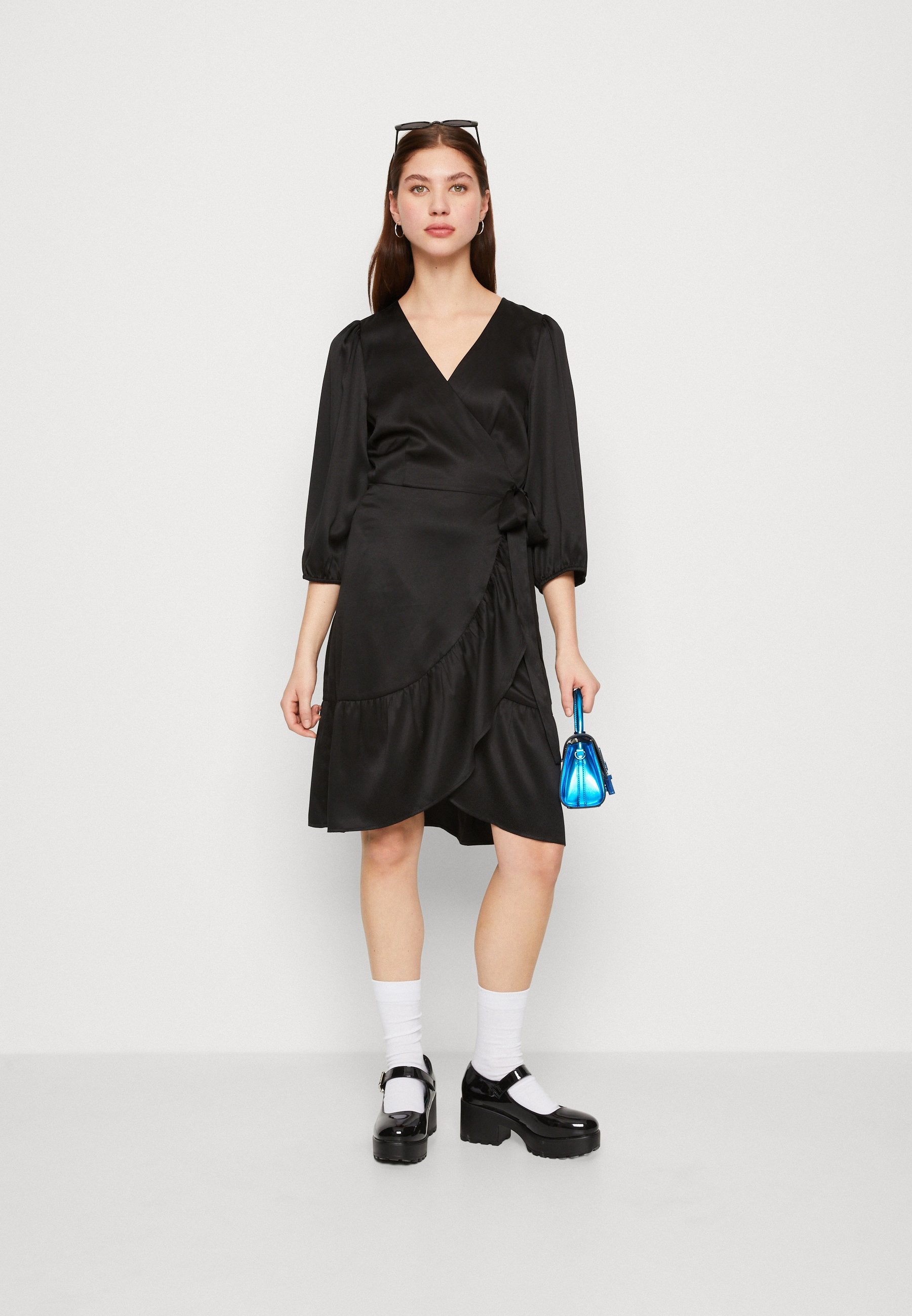 VILA VIKARI V NECK WRAP SHORT DRESS