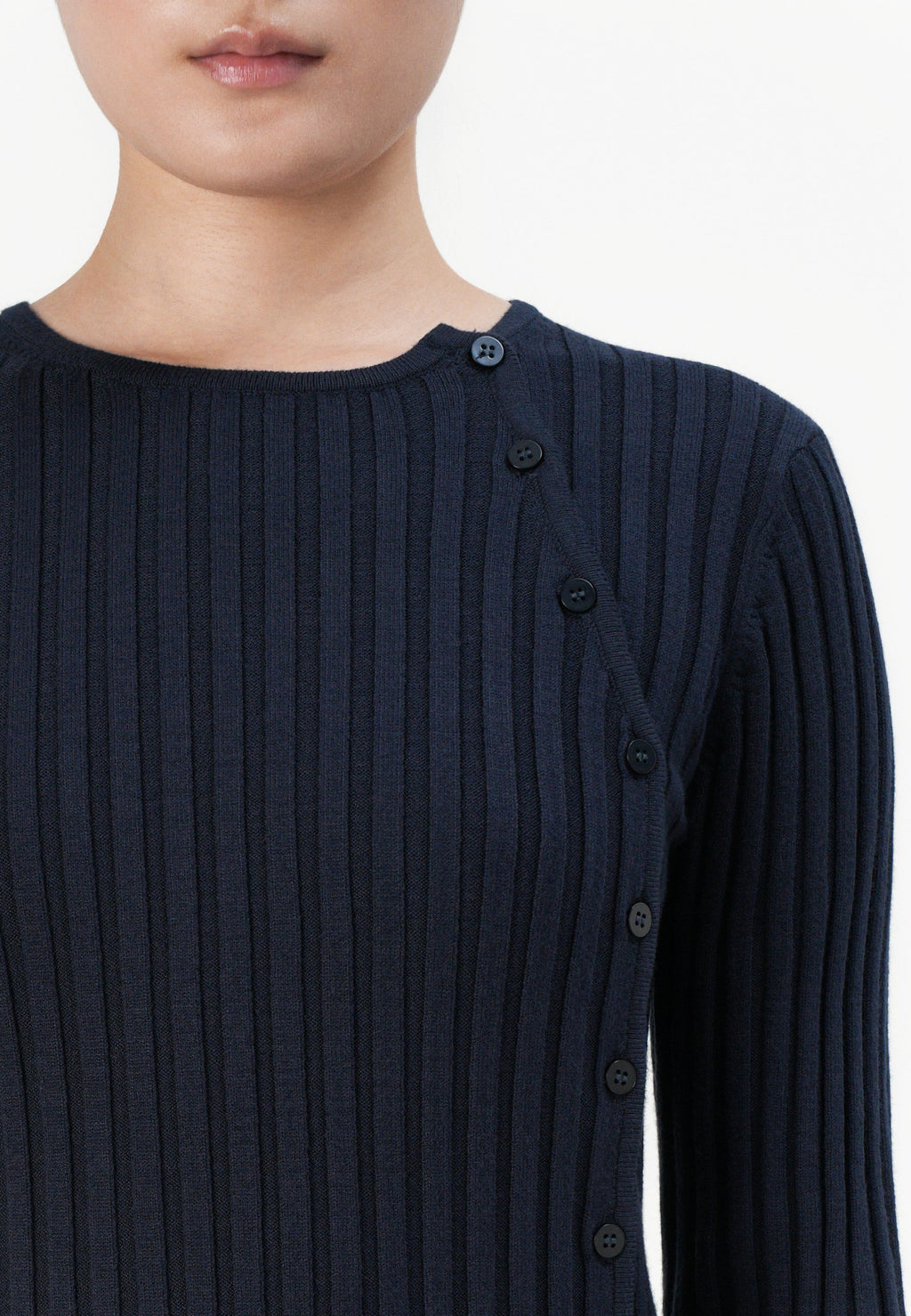 Selected SLFHELEN BUTTON O NECK