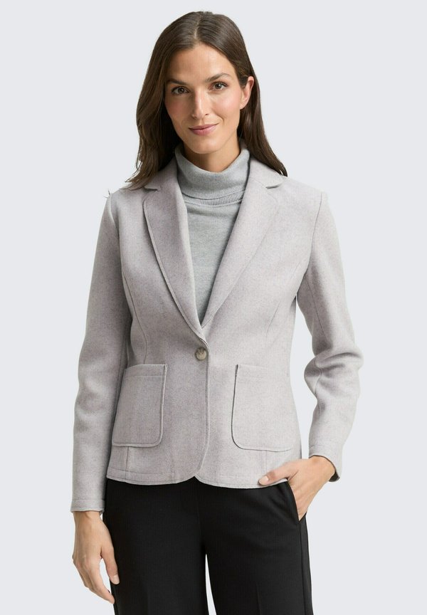 TOM TAILOR TOM TAILOR BLAZER SLIM FIT BLAZER IN MELANGE-OPTIK - Blazer - medium silver grey melange