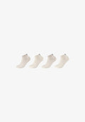 s.Oliver 4 PACK SNEAKER - Socks - offwhite melange