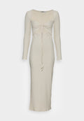 NA-KD TIE NECK LONG SLEEVE DRESS