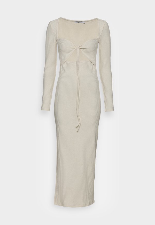 NA-KD TIE NECK LONG SLEEVE DRESS