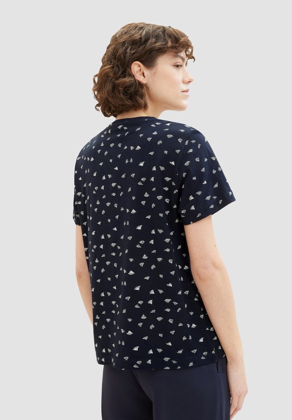 TOM TAILOR 2ER-SET RUNDHALS KURZARM - Print T-shirt - blau hellblau