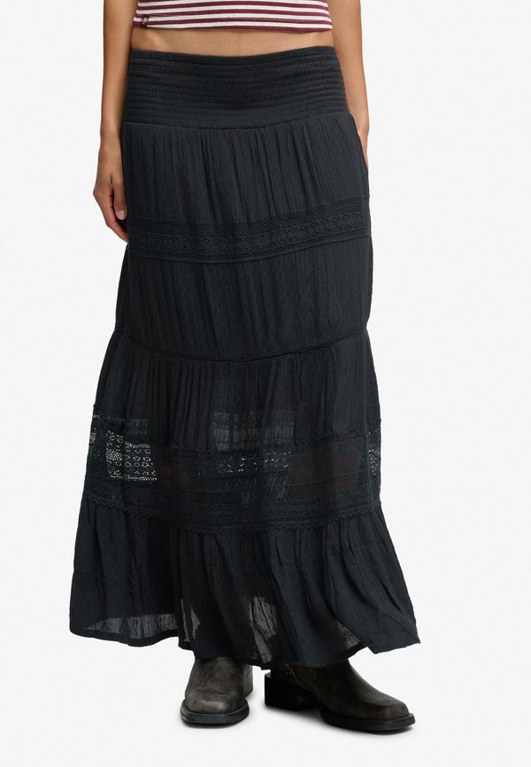 Superdry & Co IBIZA - Maxi skirt - black