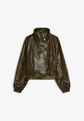 Bershka Faux leather jacket - khaki