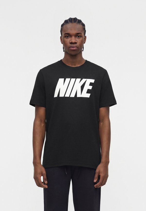 Nike Sportswear CLUB VARSITY LIFESTYLE - Print T-shirt - black/white