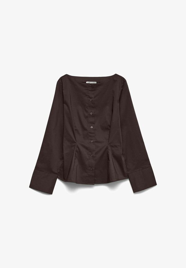 Vero Moda Poplin AWALVA - Blouse - chocolate torte