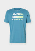 Under Armour TEAM ISSUE WORDMARK - Sports T-shirt - boundless blue/lumos lime
