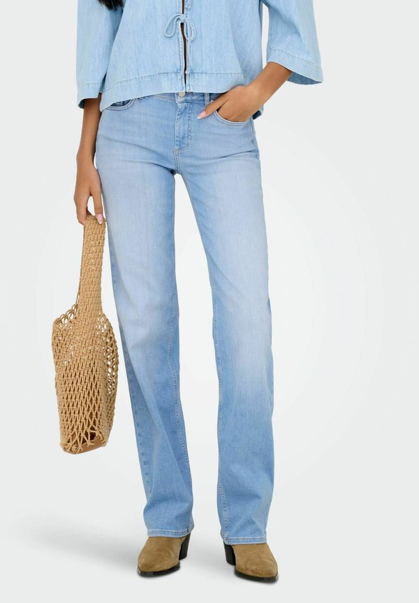 ONLY Straight fit ONLBLUSH Mid waist - Straight leg jeans - light blue denim