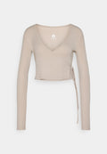 Even&Odd active LONG SLEEVE RIBBED WRAP TOP