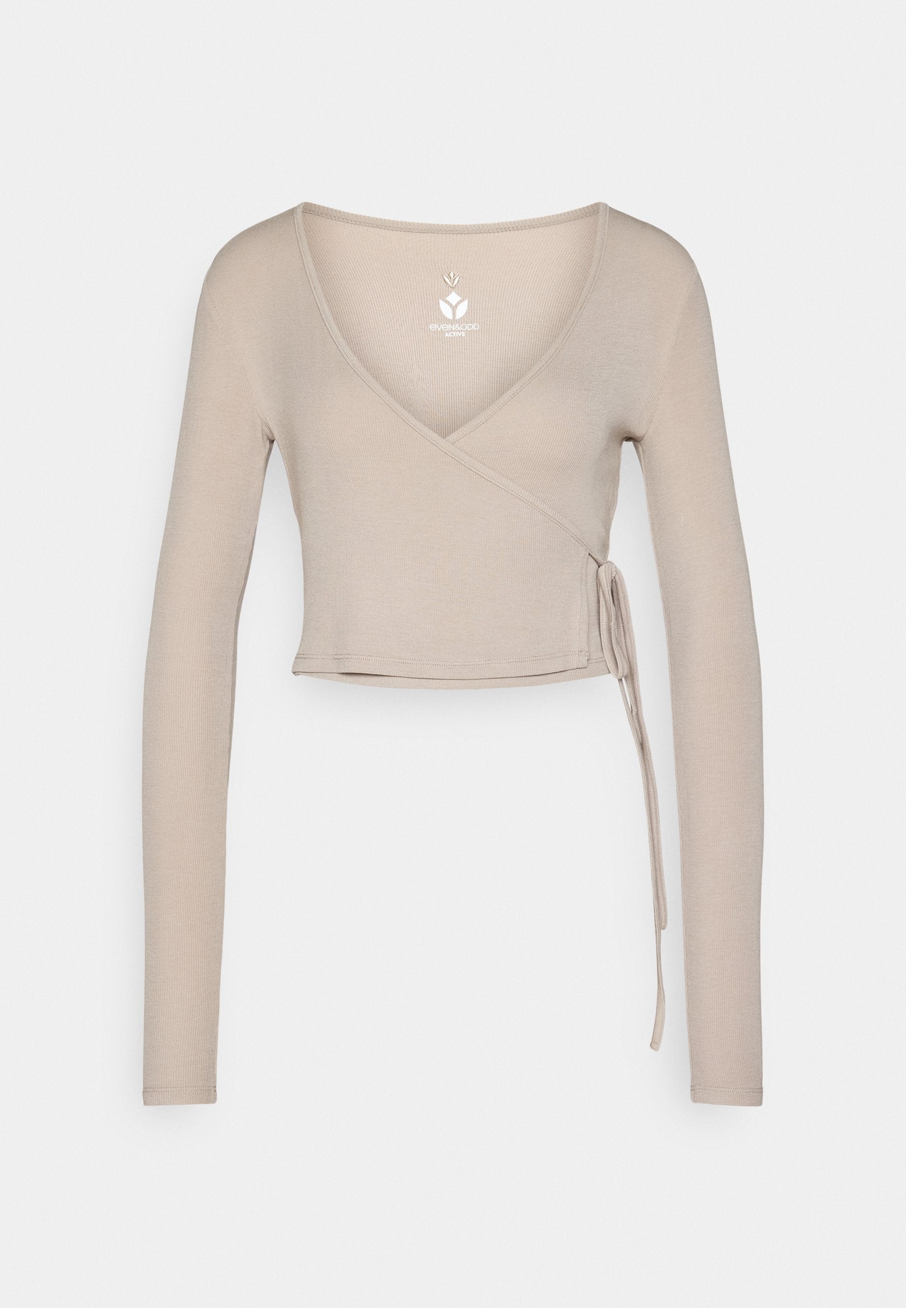Even&Odd active LONG SLEEVE RIBBED WRAP TOP