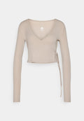 Even&Odd active LONG SLEEVE RIBBED WRAP TOP