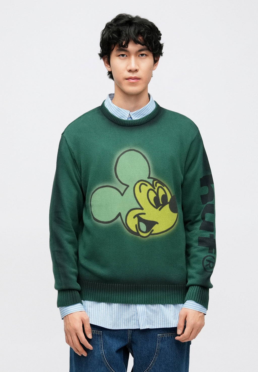 HUF MICKEY SPRAY CREW NECK SWEATER UNISEX