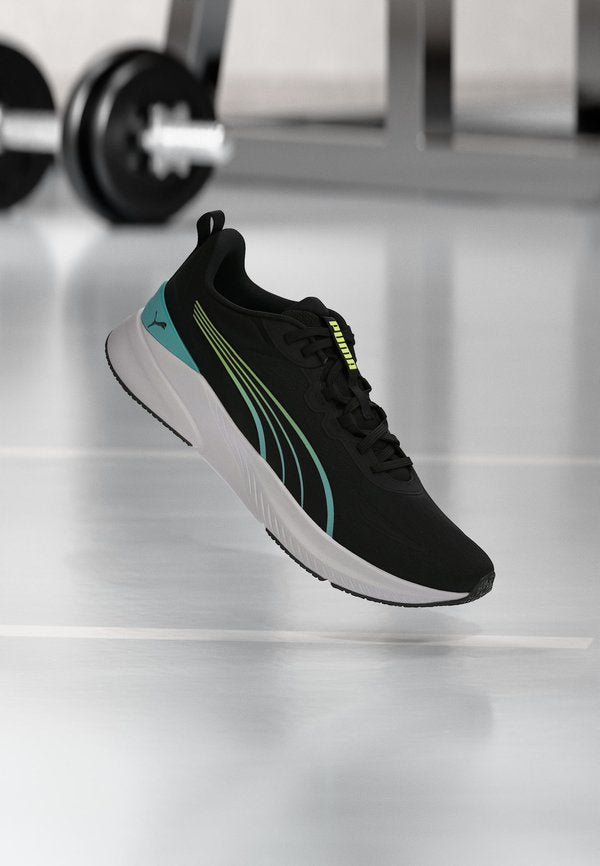 Puma AGILE LITE  - Training shoe - black/intense mint/sunny lime/white