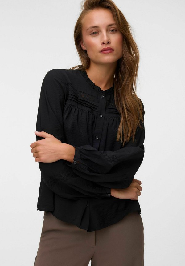 Vero Moda SHIRT VMCASEY SHIRT - Button-down blouse - black